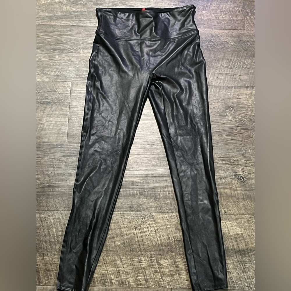 SPANX Black Faux Leather Leggings